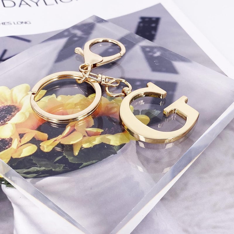 LAXPICOL Gold Letter A-Z Keychain for Women Bag Charms Purse Charms For Handbags Metal Alphabet Initial Letter Keychain - Image 4